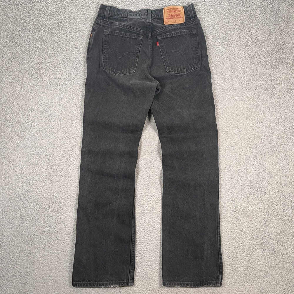Vintage Levis Jeans Womens 13 (Fits 30x33) Black 517 Bootcut 90s Made in USA